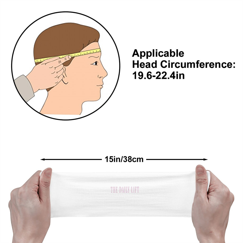 THE DAILY LIFT Headband Color White_Pink Font