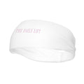 THE DAILY LIFT Headband Color White_Pink Font